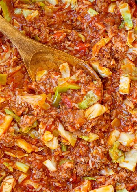 This unstuffed cabbage roll casserole is a great way to enjoy the delicious taste of healthy cabbage rolls without all of the work! So much easier than traditional cabbage rolls, you're ...