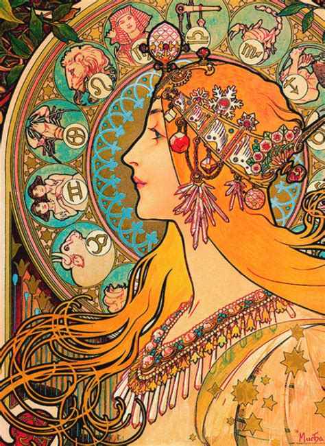 Alphonse Mucha Zodiac 1896 Via Art Nouveau Illustration Art