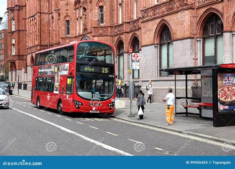 London Bus Stop Editorial Stock Image Image Of Tourism 99456454