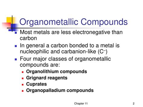Ppt Organometallic Compounds Chapter 11 Powerpoint Presentation