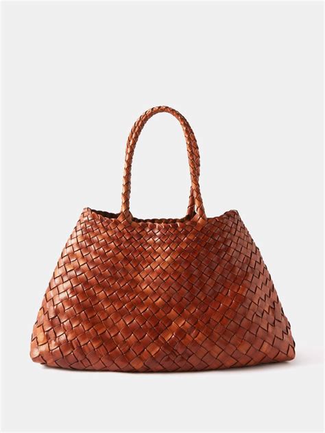 Dragon Diffusion Tan Santa Croce Large Woven Leather Basket Bag 매치스패션