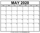 Printable May 2020 Calendar Templates | 123Calendars.com