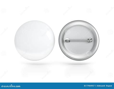 Blank White Button Badge Mockup Front And Back Side Clipping Path