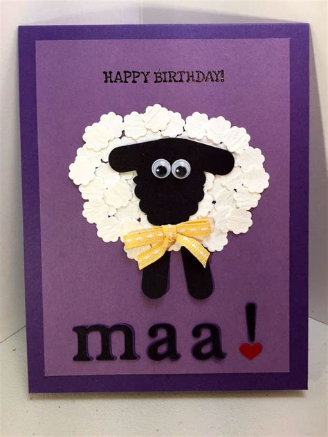 happy birthday maa humerous handmade birthday card  mom purple