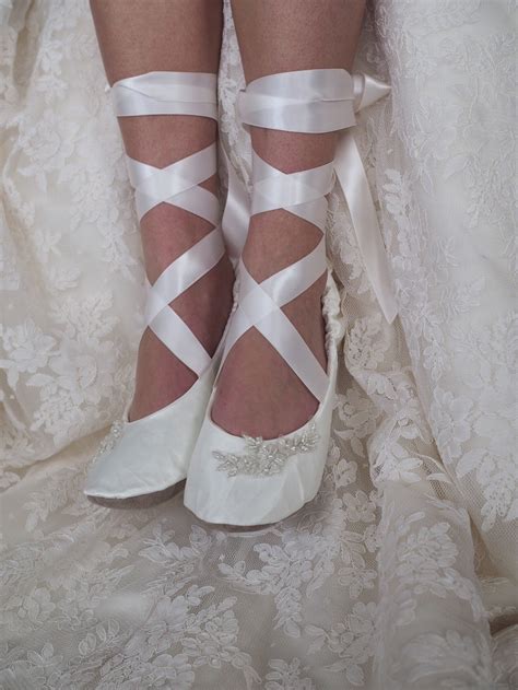 White Satin Bridal Ballet Flat Shoe Ballerina Slipper Etsy