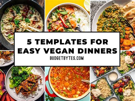 5 Templates For Easy Vegan Dinners Budget Bytes