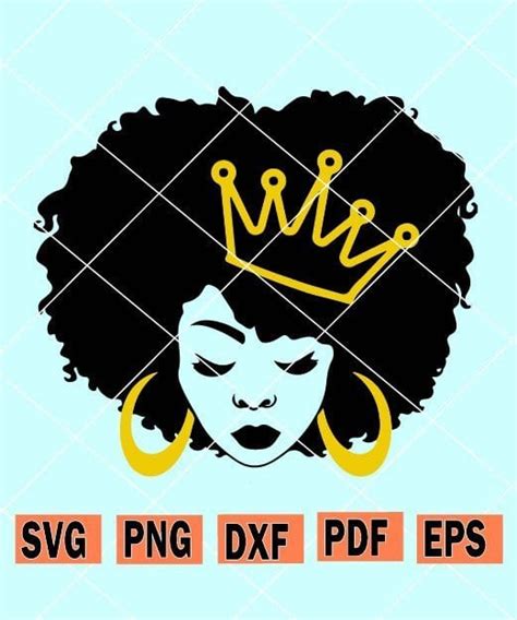 Afro Queen Svg Black Woman Svg Black Girl Svg Afro Pu