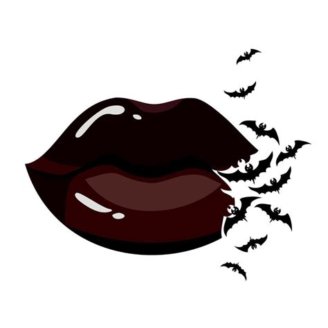 halloween lip makeup bats black lipstick 10106771 vector art at vecteezy