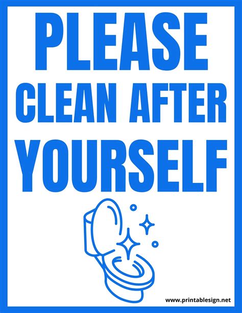 Please Clean After Yourself Sign Free Download