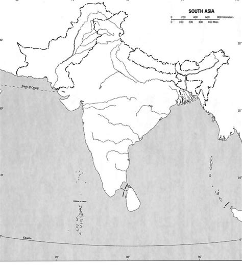 South Asia Blank Outline Map