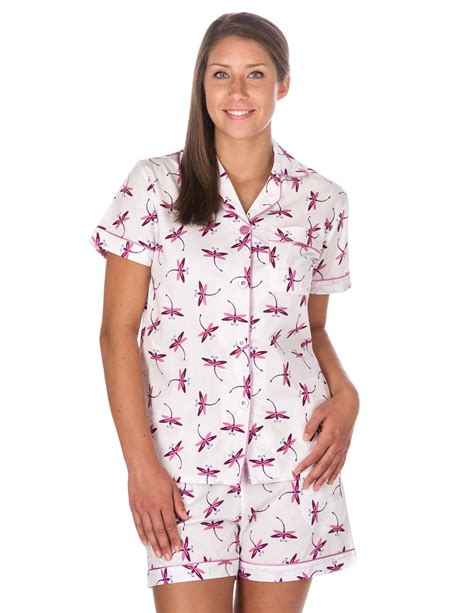 Womens Premium 100 Cotton Poplin Short Pajama Set Noble Mount