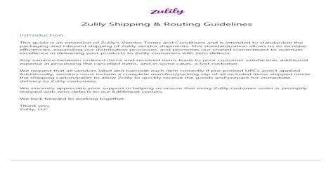 Zulily Shipping And Routing Guidelines · 2020 06 30 · Domestic Purchase