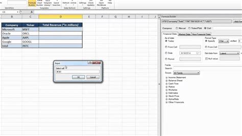 Excel Plugin Using The Formula Builder Youtube