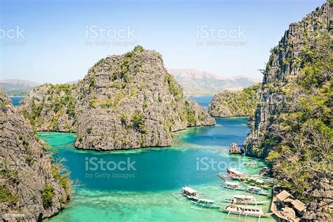 Blue Lagoon By Karangan Lake In Coron Palawan Philippines Stock Photo