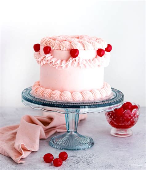 Cherry Chip Cake Recipe With Vintage Piping Sugar And Sparrow