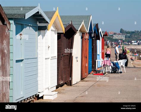 Traditional Beach Huts In Walton On The Naze Essex Uk Stock Photo Alamy