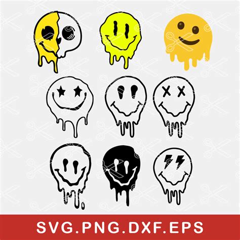 Melting Smiley Face Svg Dripping Smiley Face Svg Happy Fac Inspire Uplift