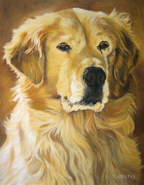 Dog Golden Retriever Print Pet Portrait Commission Painting Hire Artist