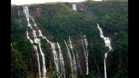Seven Sister Falls Cherrapunji Nohsngithiang Fallshighest Waterfalls