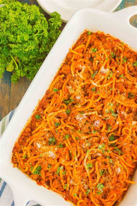 Easy Baked Spaghetti Recipe Pumpkin N Spice