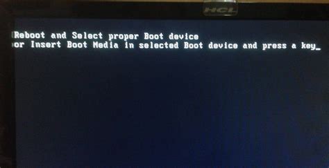 Reboot And Select Proper Boot Device Or Insert Boot Media In Selected