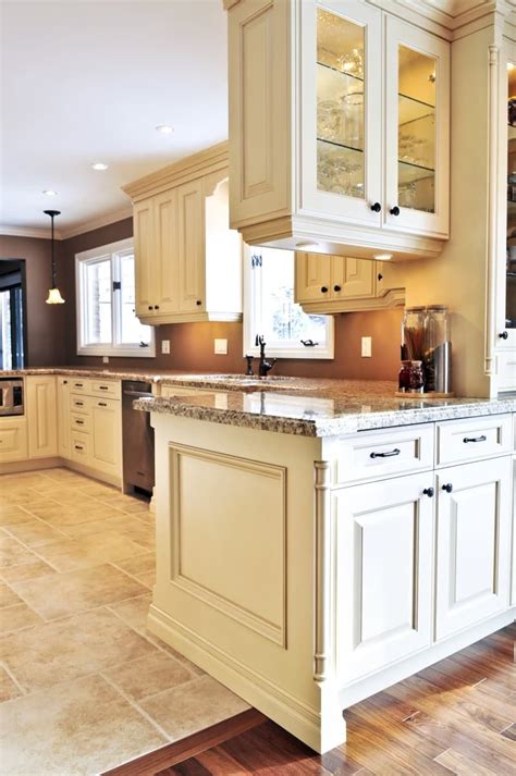 Outstanding Kitchens With White Cabinets And Tile Floors Walnut Butcher