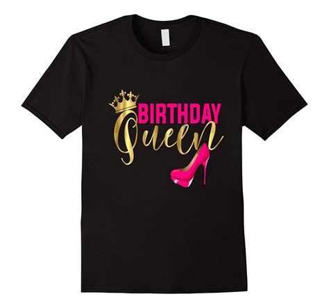 Birthday Queen Shirt T Girly Gold Pink Shoe Crown Cl Colamaga