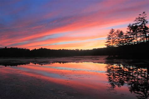 Summer Sunset At Potapaug Pond Quabbin Reservoir Photograph By John