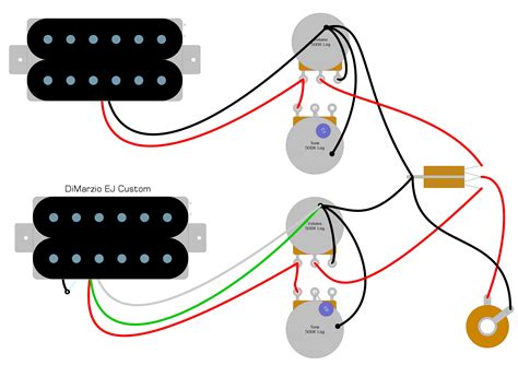 More guitar wiring diagrams from blue guitar in the archives! DiMarzio EJ Custom Wiring Diagram - Humbucker Soup