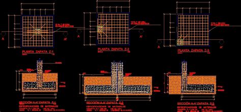 Detail Zapatas Dwg Section For Autocad Designs Cad