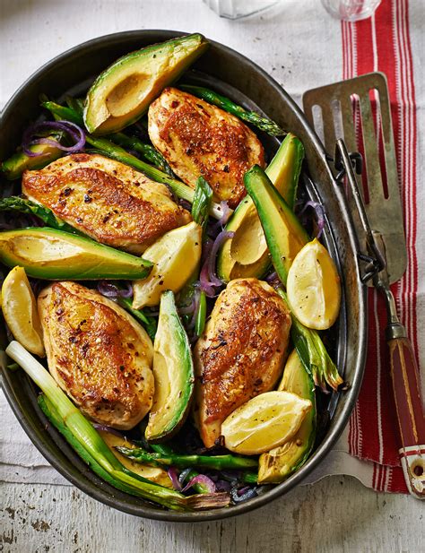 Oven Roasted Chicken And Avocado With Asparagus Sainsbury S Magazine