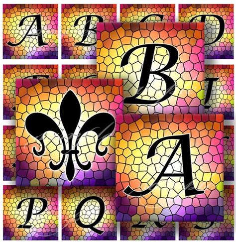 Items Similar To Stained Glass Alphabet Digital Collage 054 Sheet 1