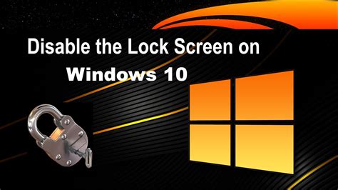 How To Disable Enable The Lock Screen In Windows Youtube