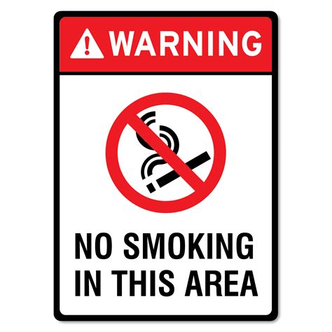 No Smoking Area Warning Sign Board No Smoking Area Wa