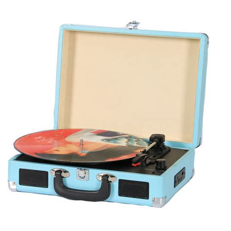 Portable Vintage Suitcase Vinyl Record Turntable Player With Mp3 Player