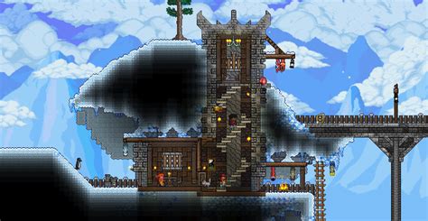 Build A Snow Fortress Out Of A Mountain Terraria Terraria House