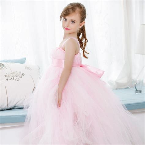 Flower Girl Tutu Dresses Girl Handmade Pink Gauze Dress Bra Wedding