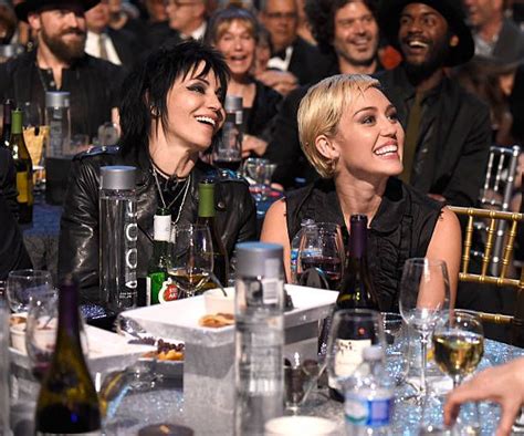 joan jett and miley cyrus attend the 30th annual rock and roll hall of fame induction ceremony