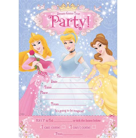 Free Printable Disney Princess Invitations