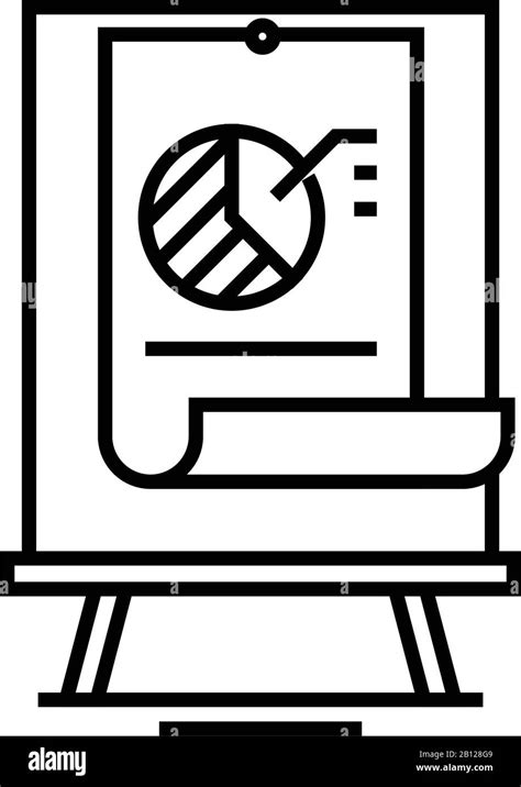 Chart Data Line Icon Concept Sign Outline Vector Illustration Linear