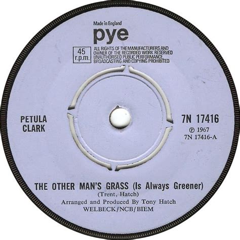 Petula Clark The Other Mans Grass Is Always Greener At The