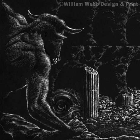 Detail From Theseus And The Minotaur Scratchboard Scratchboardart