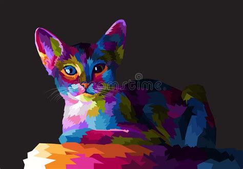 Cat Vector Pop Art Fullcolor Stock Vector Illustration Of Looks Clip