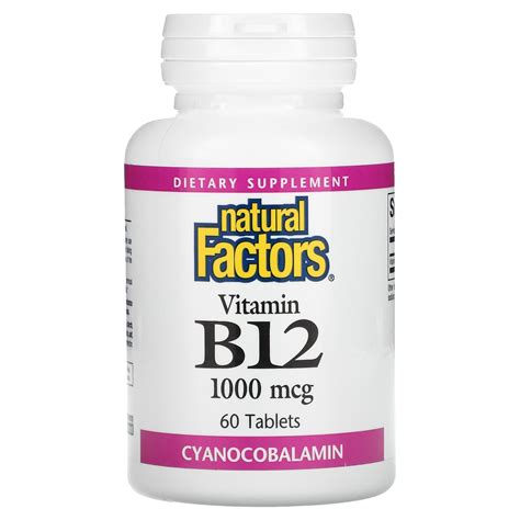 Natural Factors Vitamina B12 1000 Mcg 60 Comprimidos