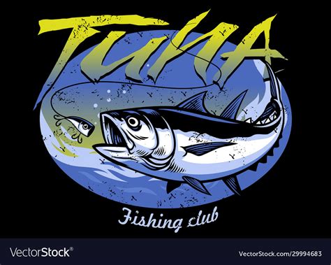 Vintage T Shirt Design Tuna Fishing Royalty Free Vector