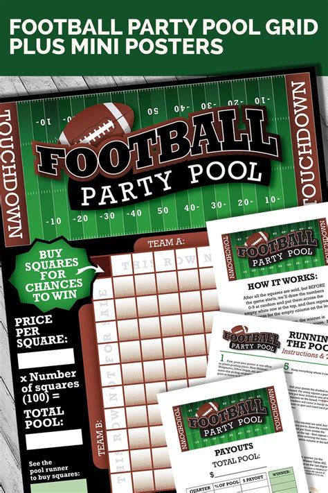 Football Squares Fundraiser Or Party Game Printable Betting Etsy