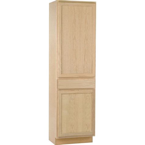 The cabinet is assembled and can be stained or painted to suit any kitchen design. 24 Inch Wide Kitchen Pantry Cabinet - Martinique