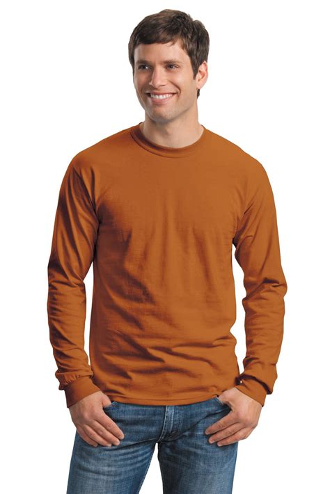 Gildan Gildan Men S 100 Percent Cotton Long Sleeve T Shirt G2400