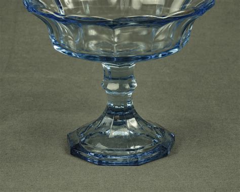 Vintage Candy Dish Fostoria Glass Jamestown Blue Virginia Style Collectible Compote
