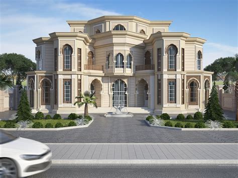 View Modern House Front Look Background Royal